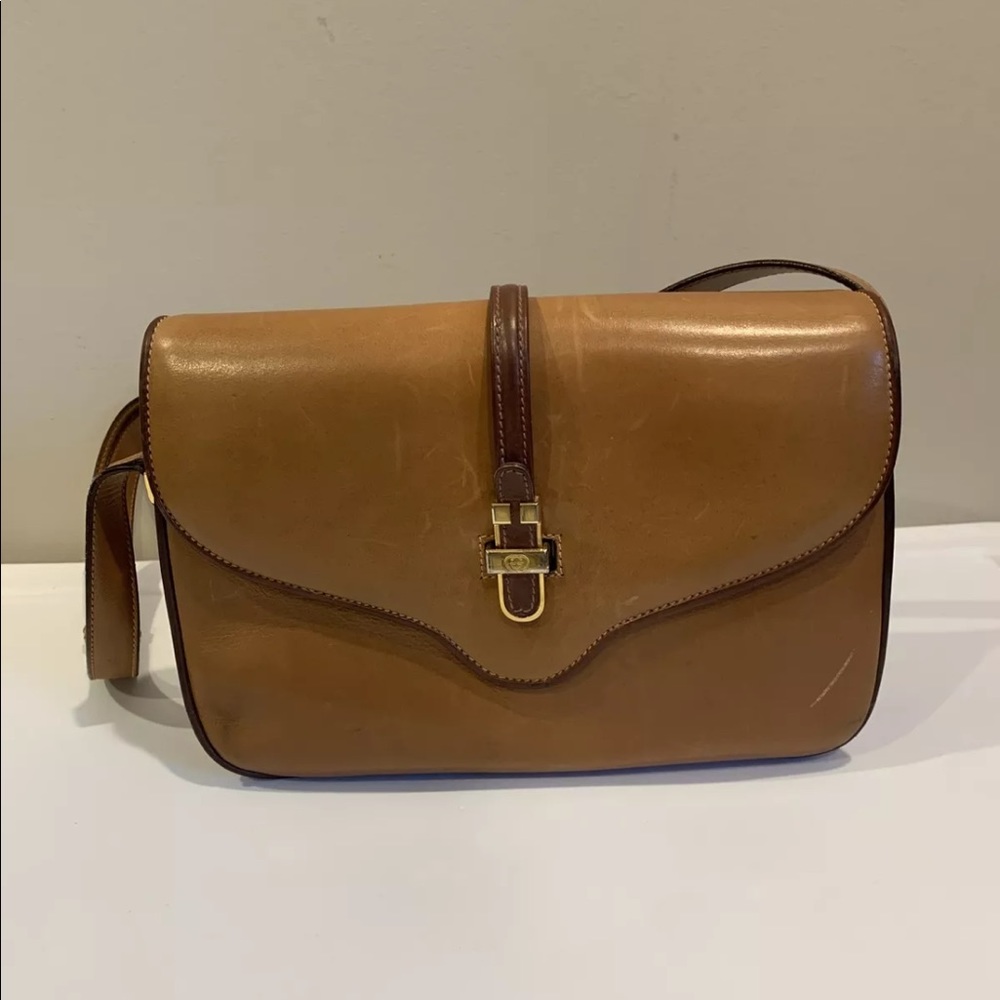 Vintage Gucci Leather Shoulder Bag